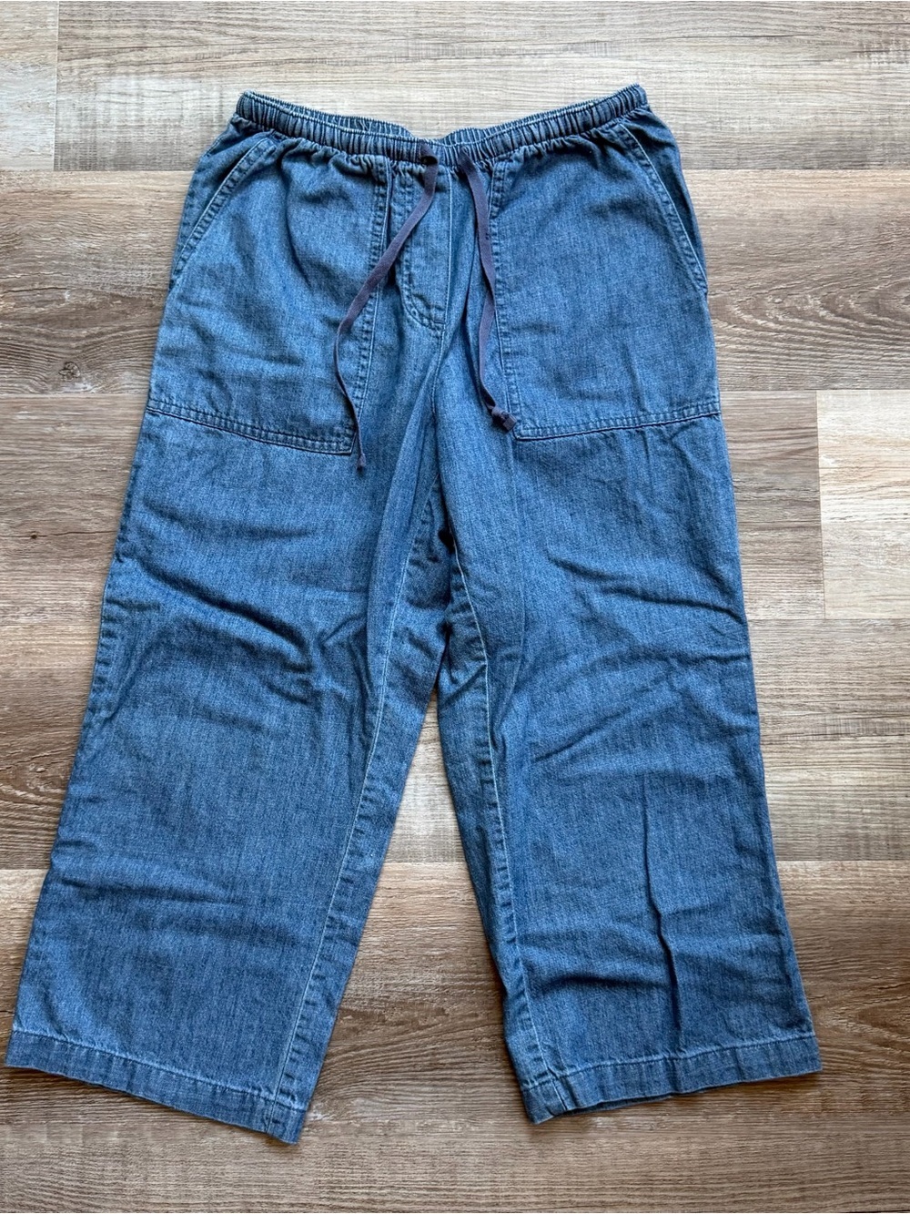 Vintage L.L.Bean Denim Pull-On Capri Pants XS Petite